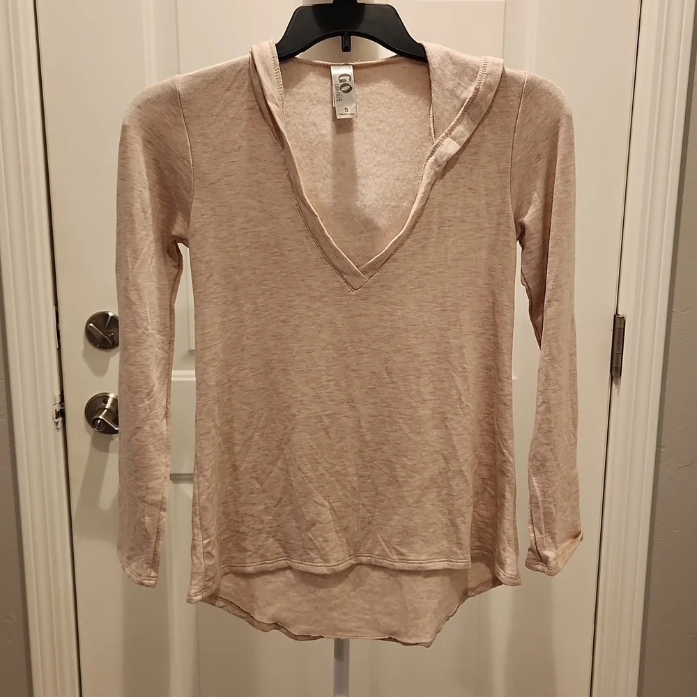 NWOT- Go Couture Soft Hooded Top - Picture 1 of 4